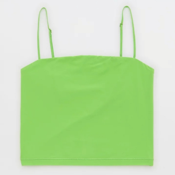 Aerie	SMOOTHEZ Tank Cami Cropped Top Harlequin Green NWT Medium American Eagle - Picture 4 of 11